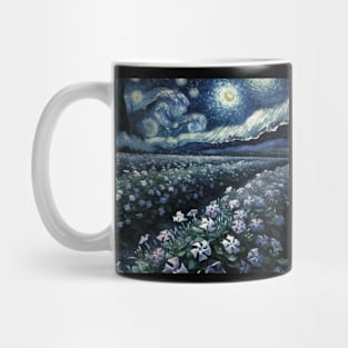 Enchanted Flower Garden Night: Periwinkle Starry Floral Mug